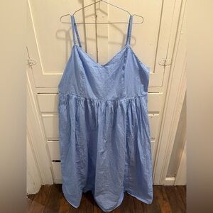 NWT Old Navy XXL Light Blue/White Striped Cotton Midi Dress